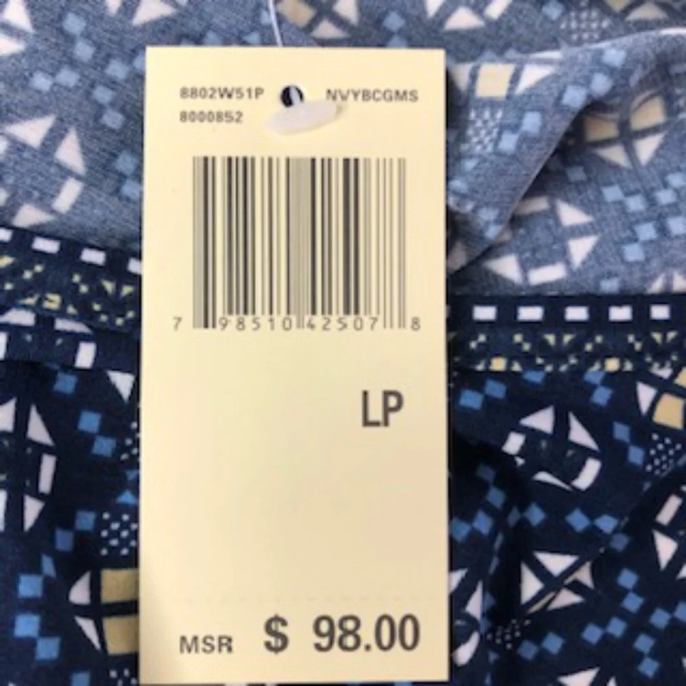 Max Edition Casual Dress A-Line Scoop Neck Stripe/Abstract Print Size LP - Picture 9 of 9